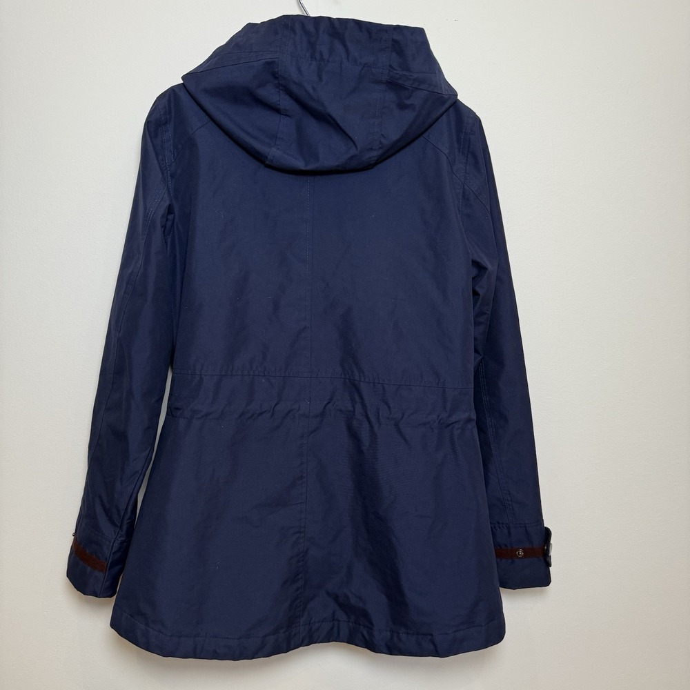Giacca Navy Blue Hooded Anorak Jacket Quilted Lining Women's Size Small - Picture 7 of 7